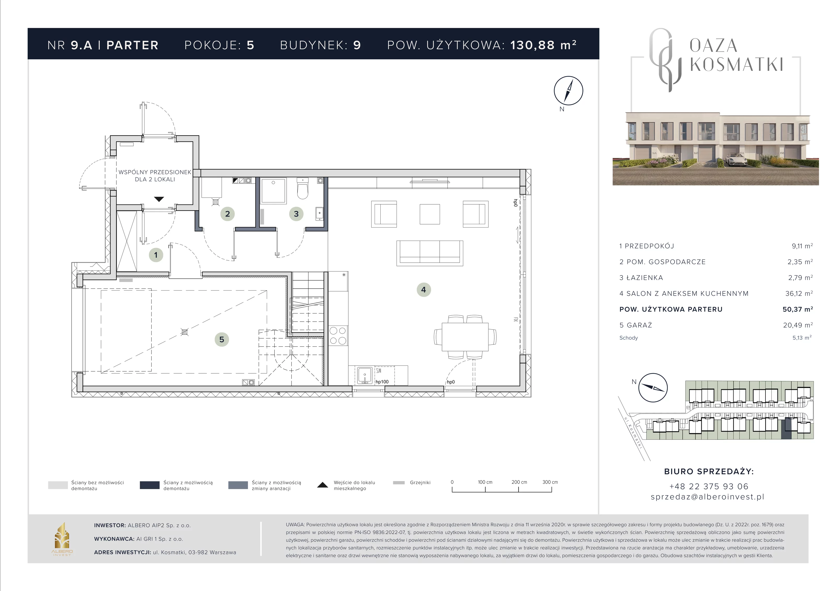 Dom 130,88 m², oferta nr 9.A, Oaza Kosmatki, Warszawa, Wawer, Gocław, ul. Kosmatki 32/34